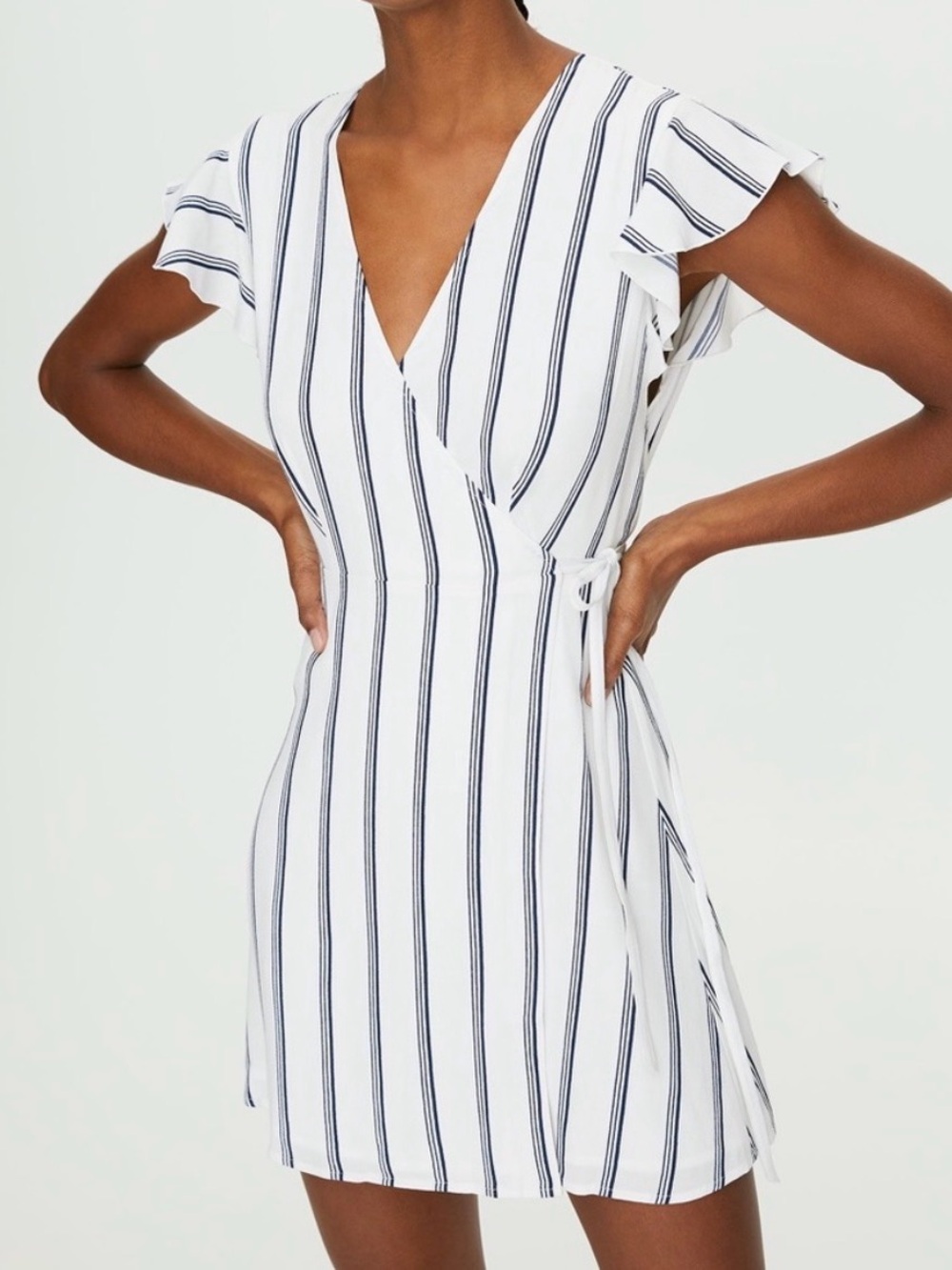 Sunday Best ARITZIA Striped Wrap Dress Size M GUC